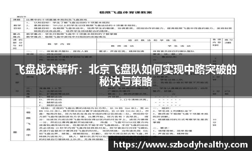 飞盘战术解析：北京飞盘队如何实现中路突破的秘诀与策略